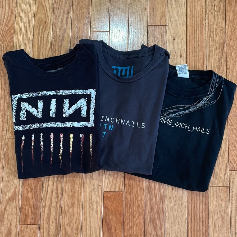 Three Nine Inch Nails Men’s Medium t-shirts. Official NIN.
